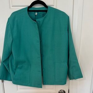 Vintage British Teal Women's Blazer 14